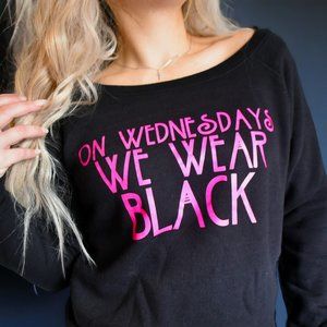 On Wednesdays We Wear Black Wideneck Sweater